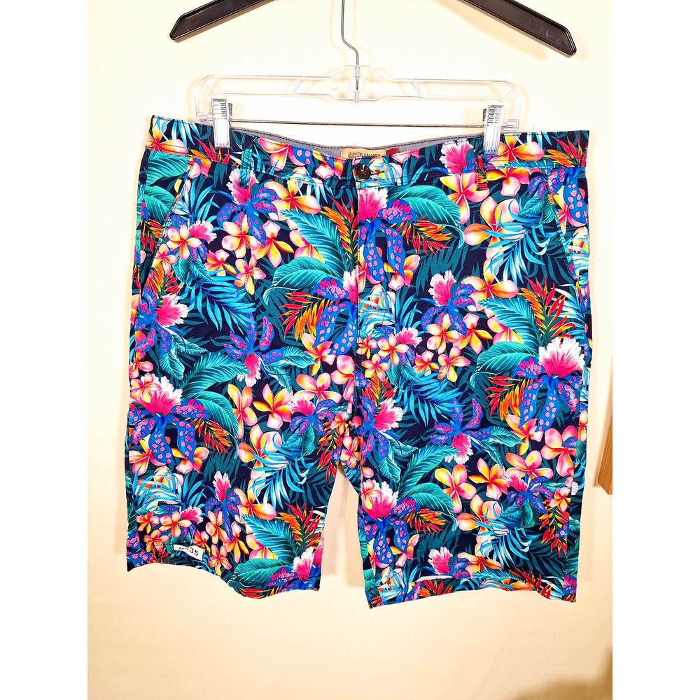 Hudson & Barrow NYC Men's Floral Chino Shorts Size 38 - Picture 2 of 7